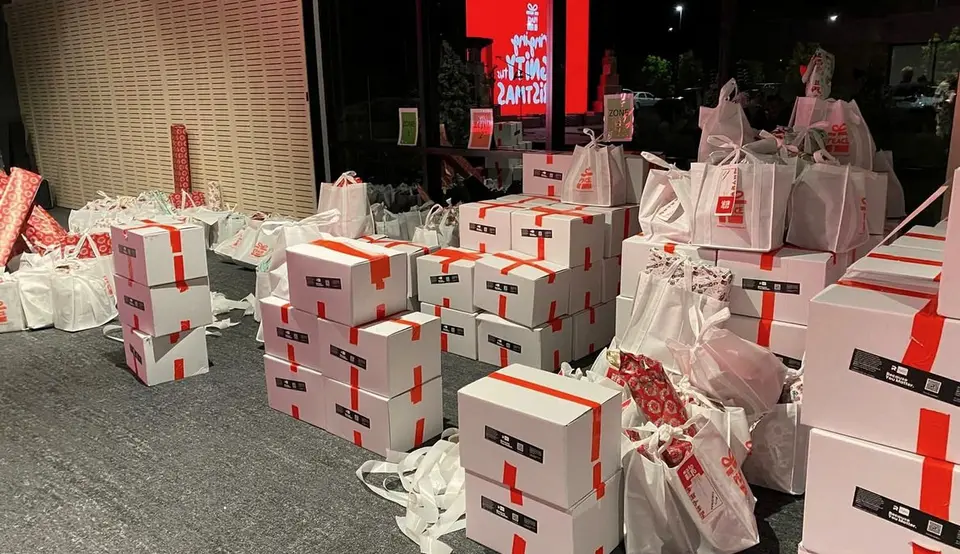 Christmas hampers packed and ready for local families
